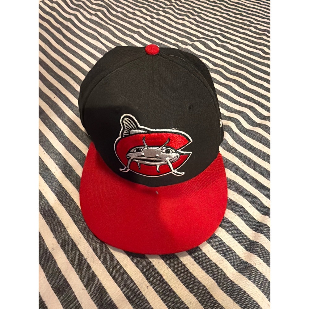 New Era 59FIFTY Carolina Mudcats MiLB Fitted Hat 7 1/4 Black Red Baseball Cap
